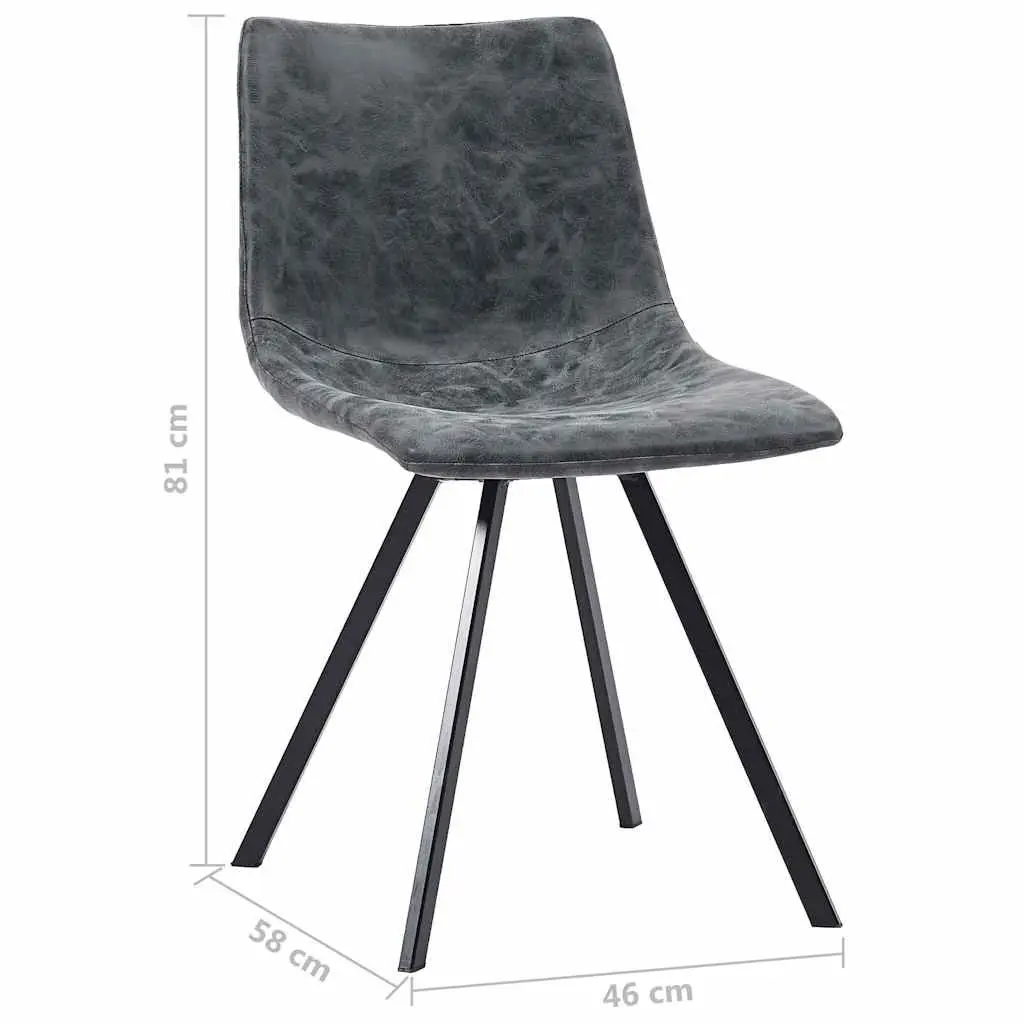Dining Chairs Set 4 pcs Black Faux Leather Kitchen Room Seating Padded Modern