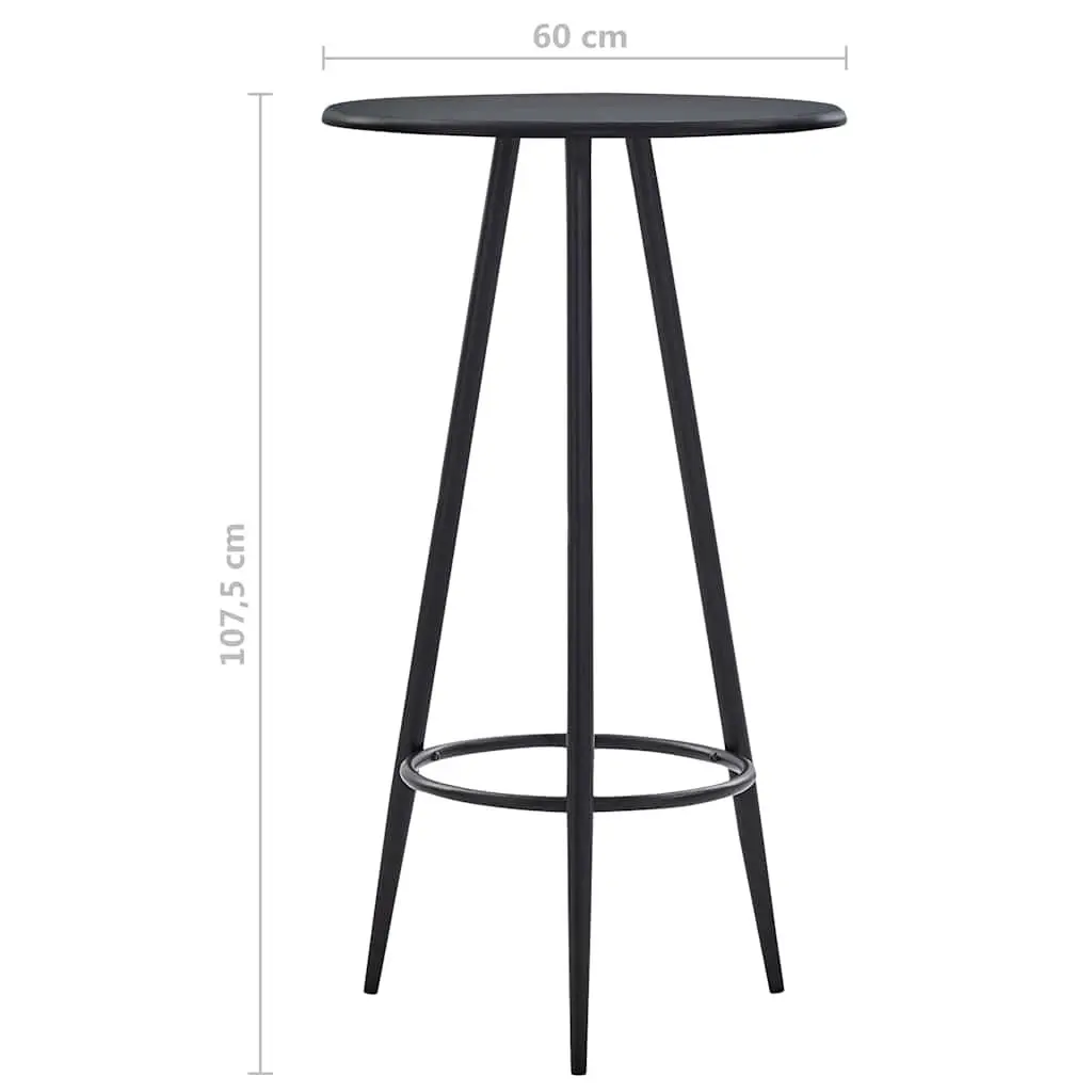 Bar Table Black Kitchen Dining Bistro Counter 60 x 107.5 cm