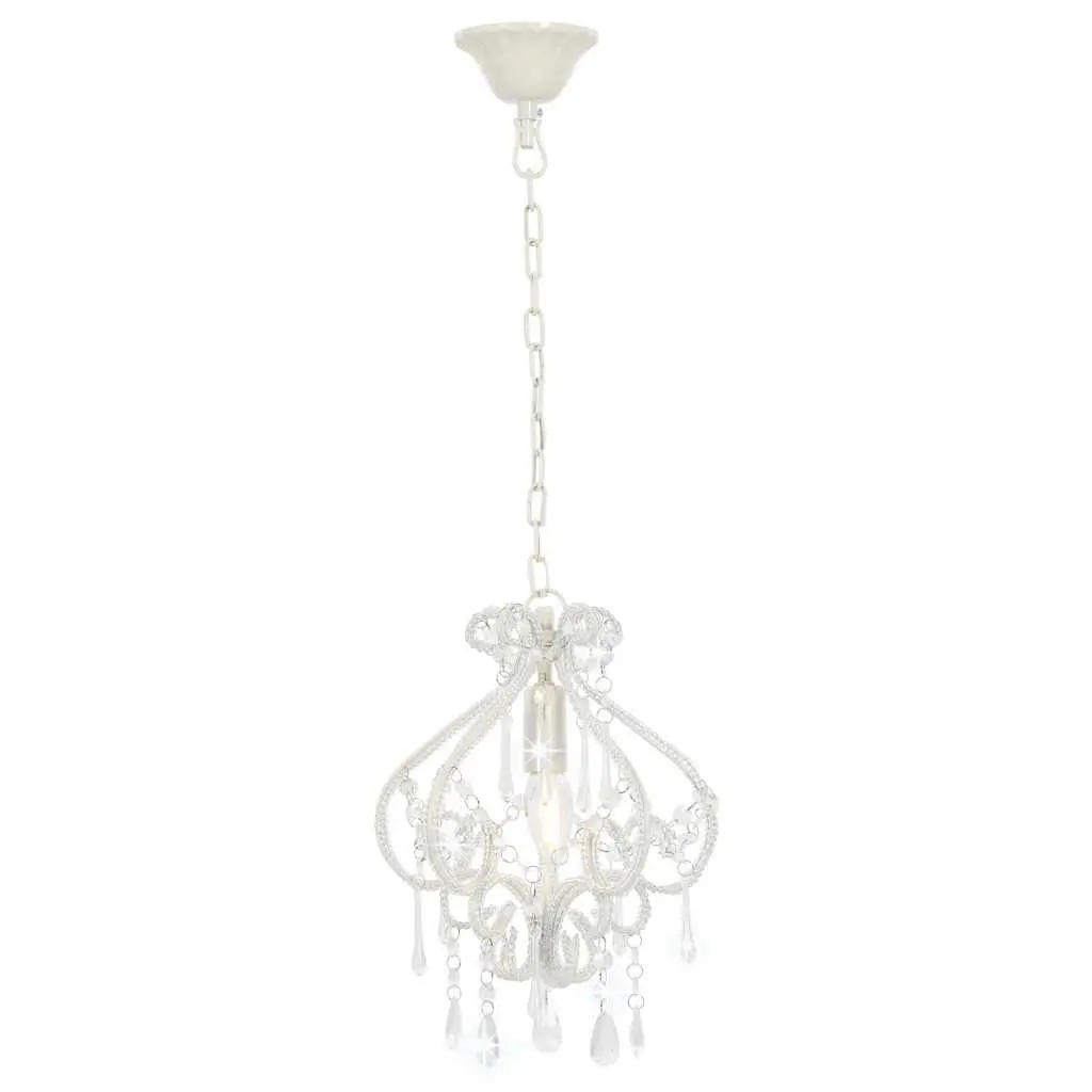 Round White Bead Flush Mount Ceiling Lamp