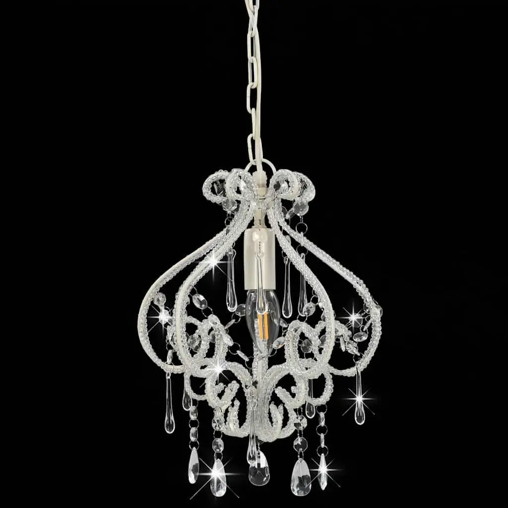 Round White Bead Flush Mount Ceiling Lamp