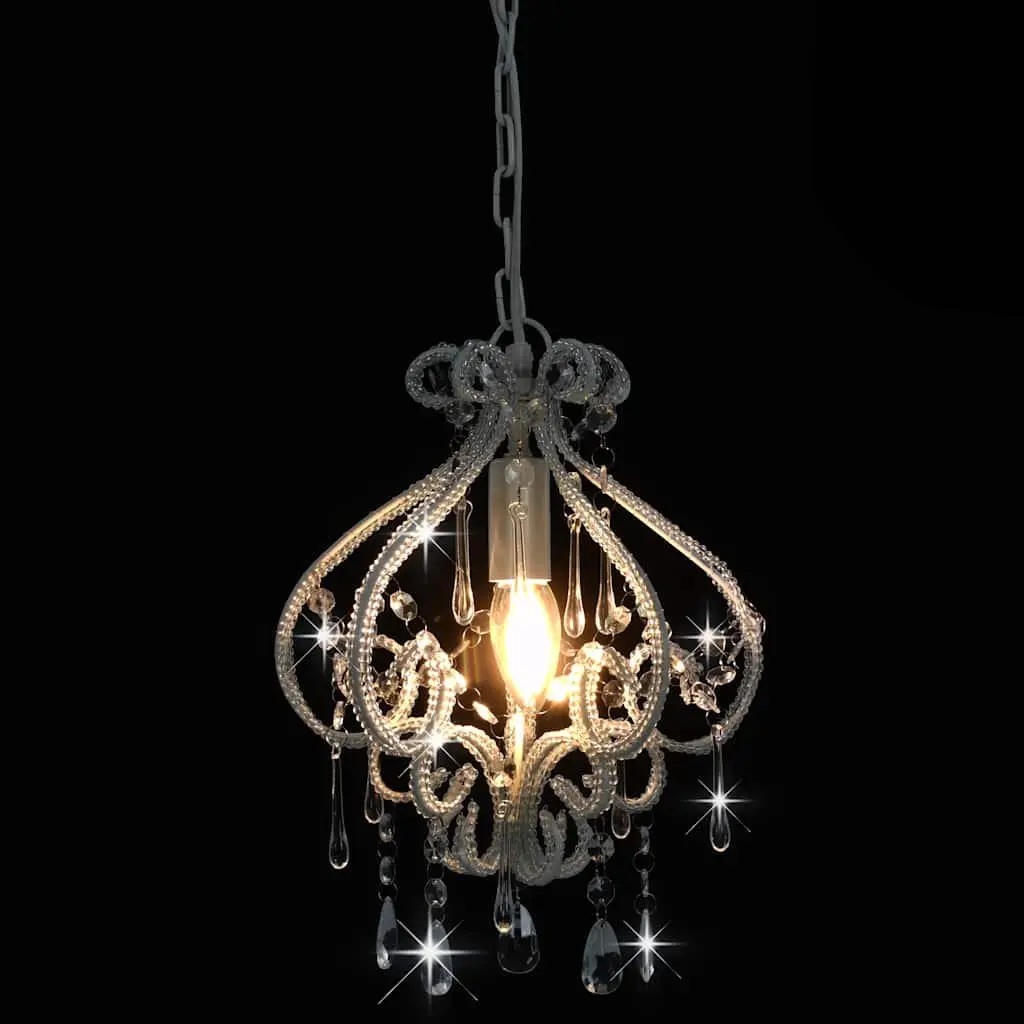 Round White Bead Flush Mount Ceiling Lamp
