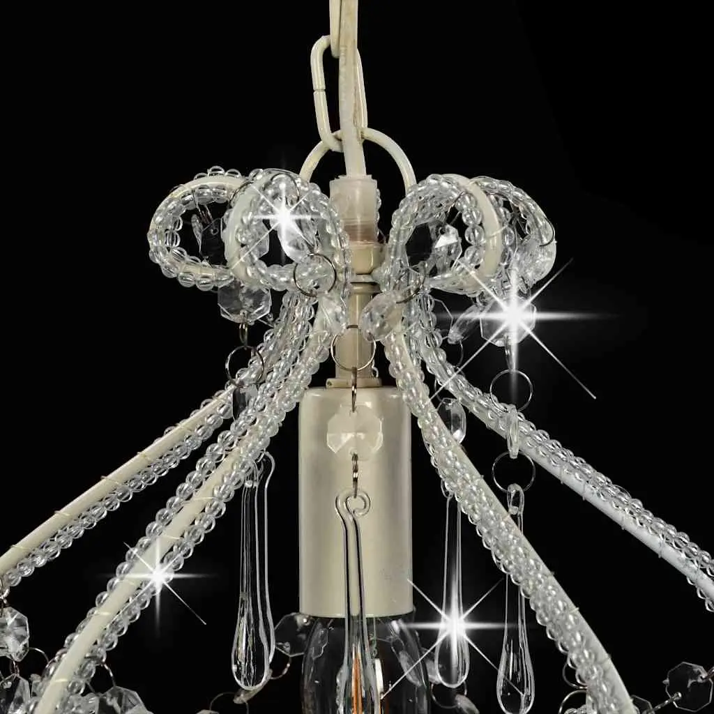 Round White Bead Flush Mount Ceiling Lamp