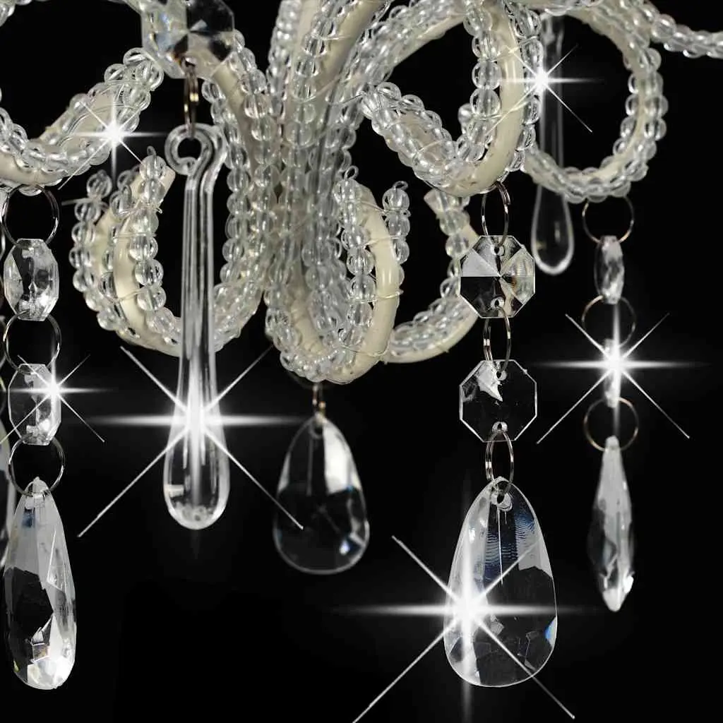 Round White Bead Flush Mount Ceiling Lamp