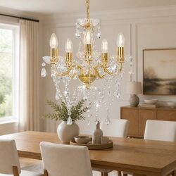 Specifications of Golden Chandelier with Crystal Beads