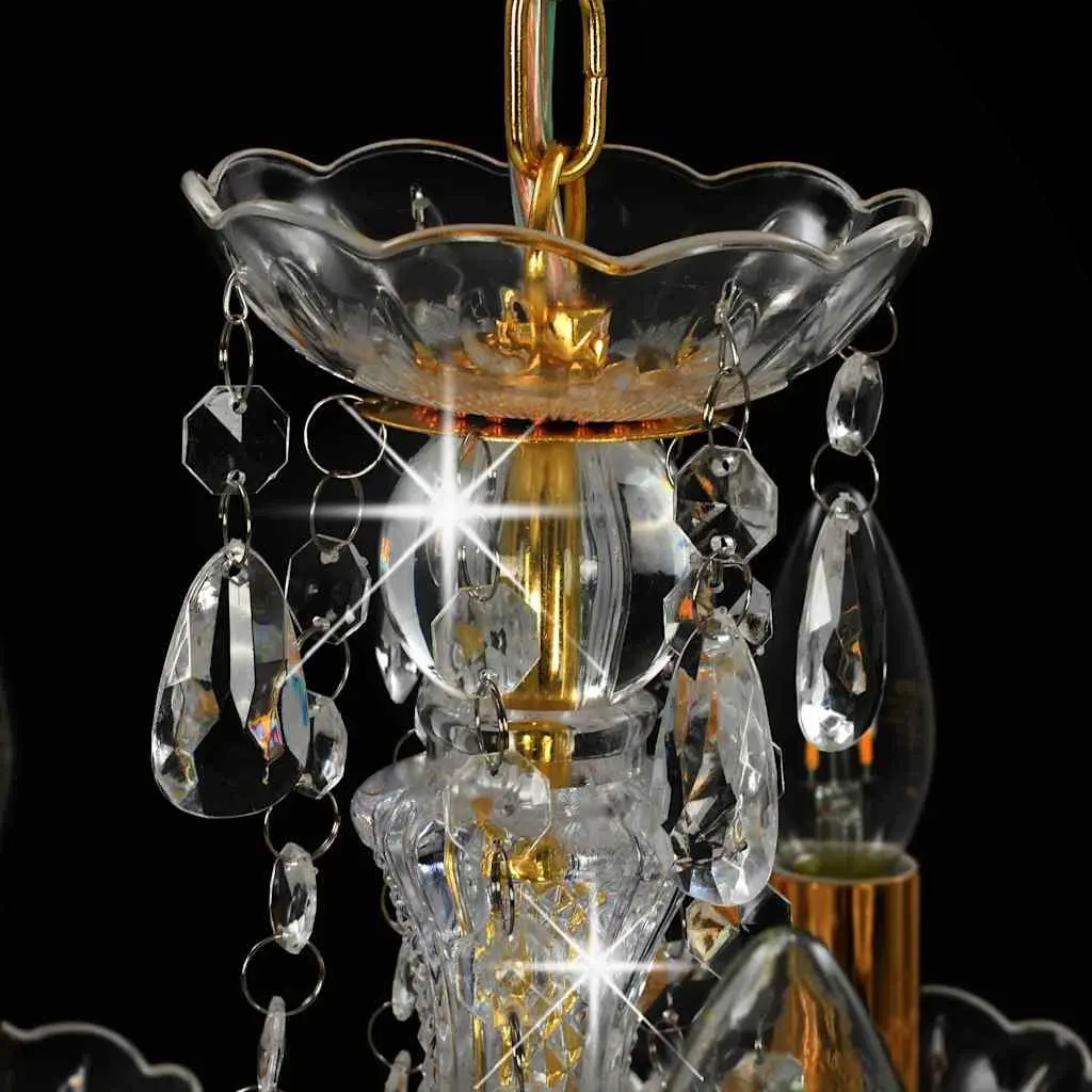 Chandelier for Home Lighting 5 Arm Round Size with Crystal Beads