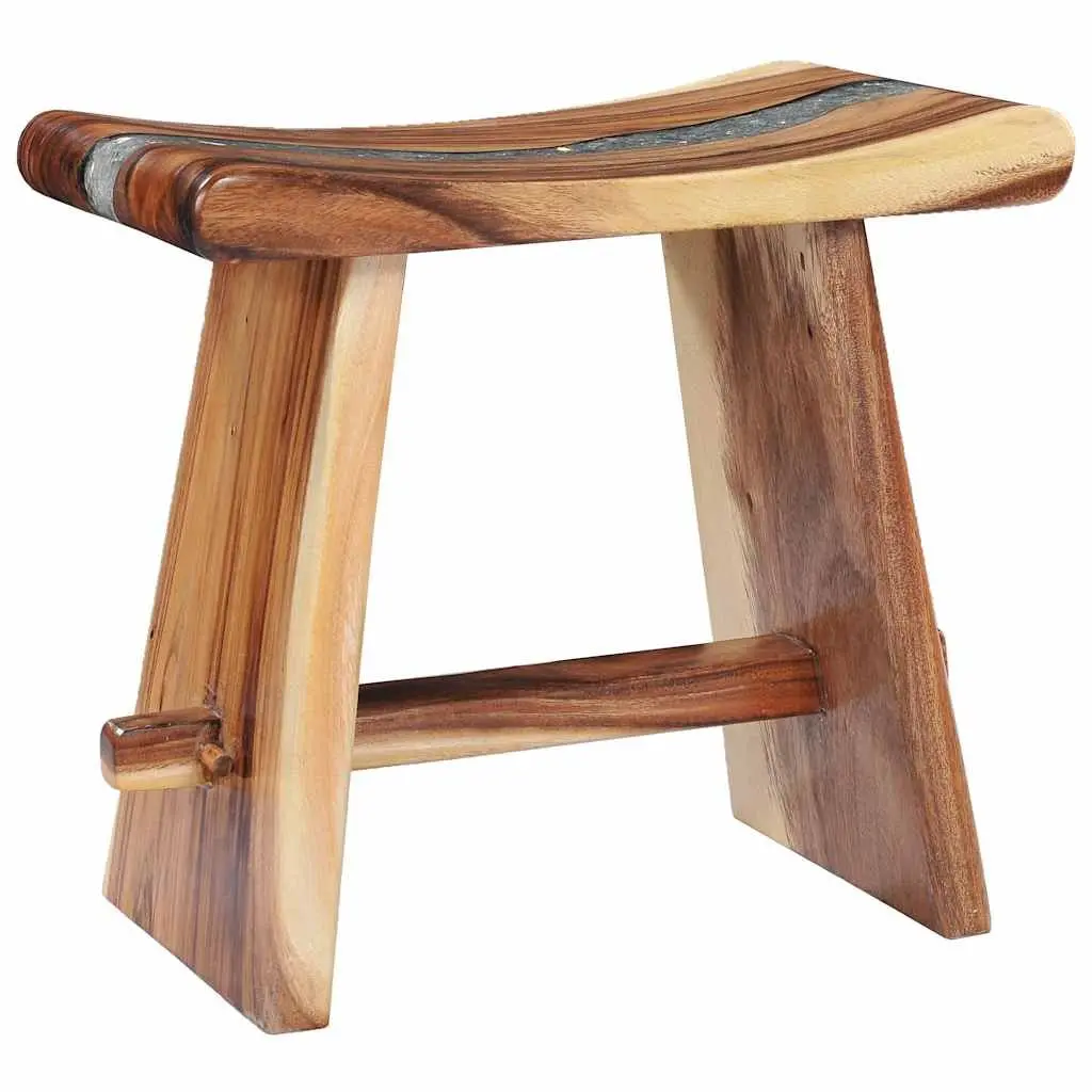 Solid Wood and Polyresin Stool