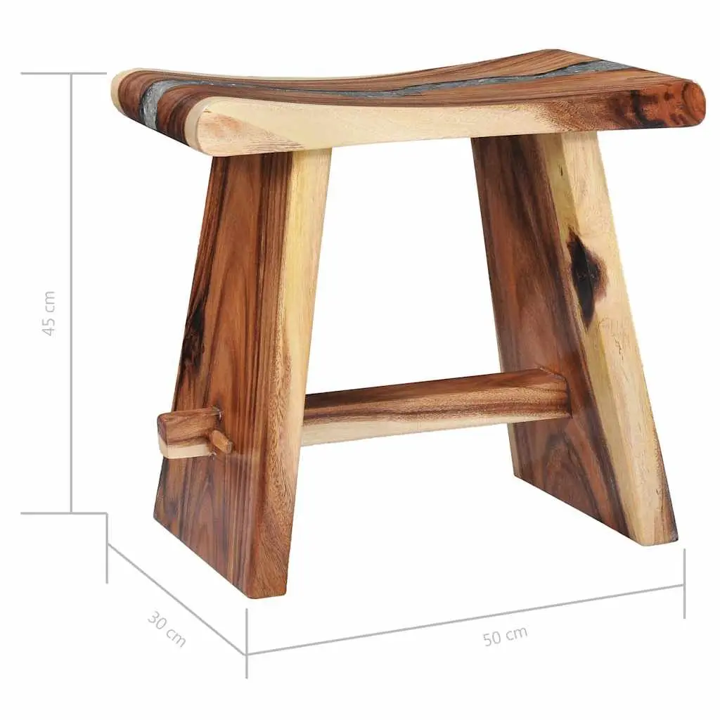 Solid Wood and Polyresin Stool