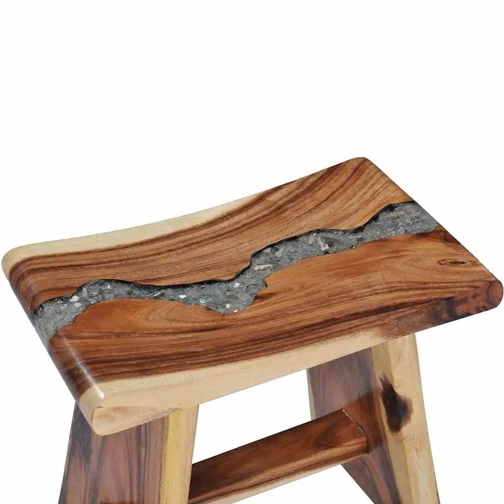 Solid Wood and Polyresin Stool