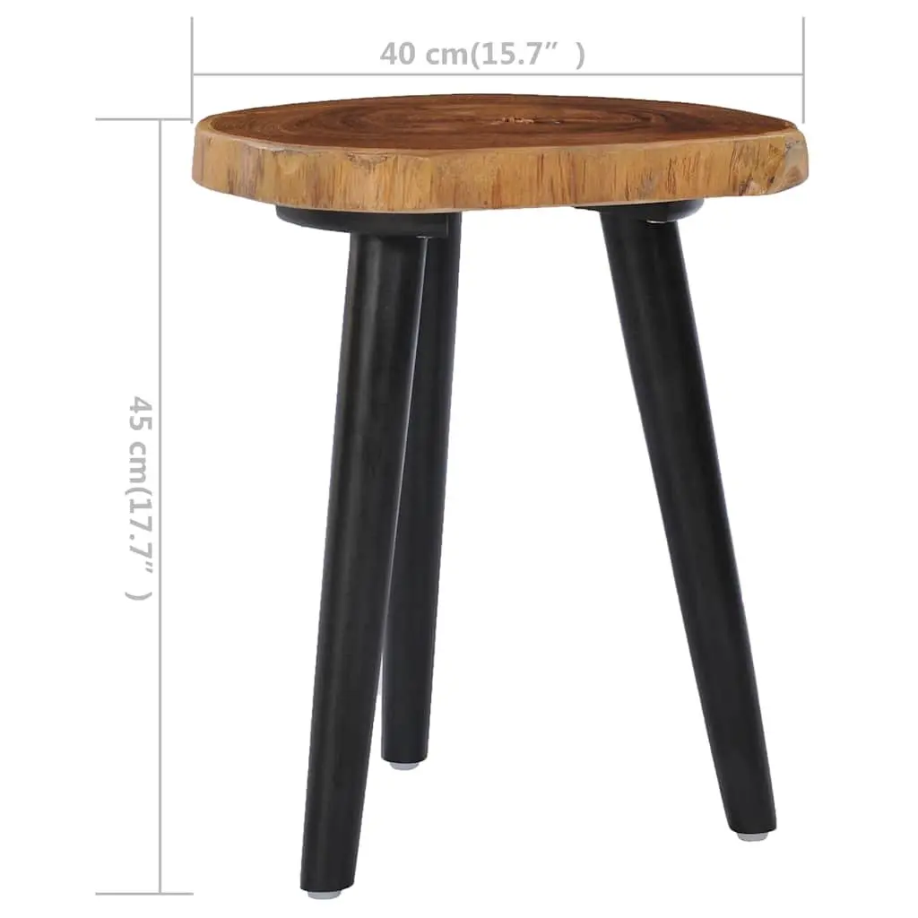 Coffee Table Round Teak Root Tabletop Mango Wood Base Brown 40x45cm