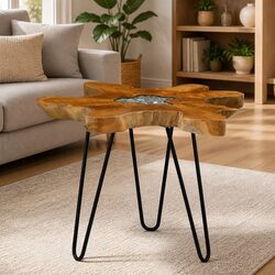 Coffee Table Dimensions: 70x45 cm, Solid Teak Wood