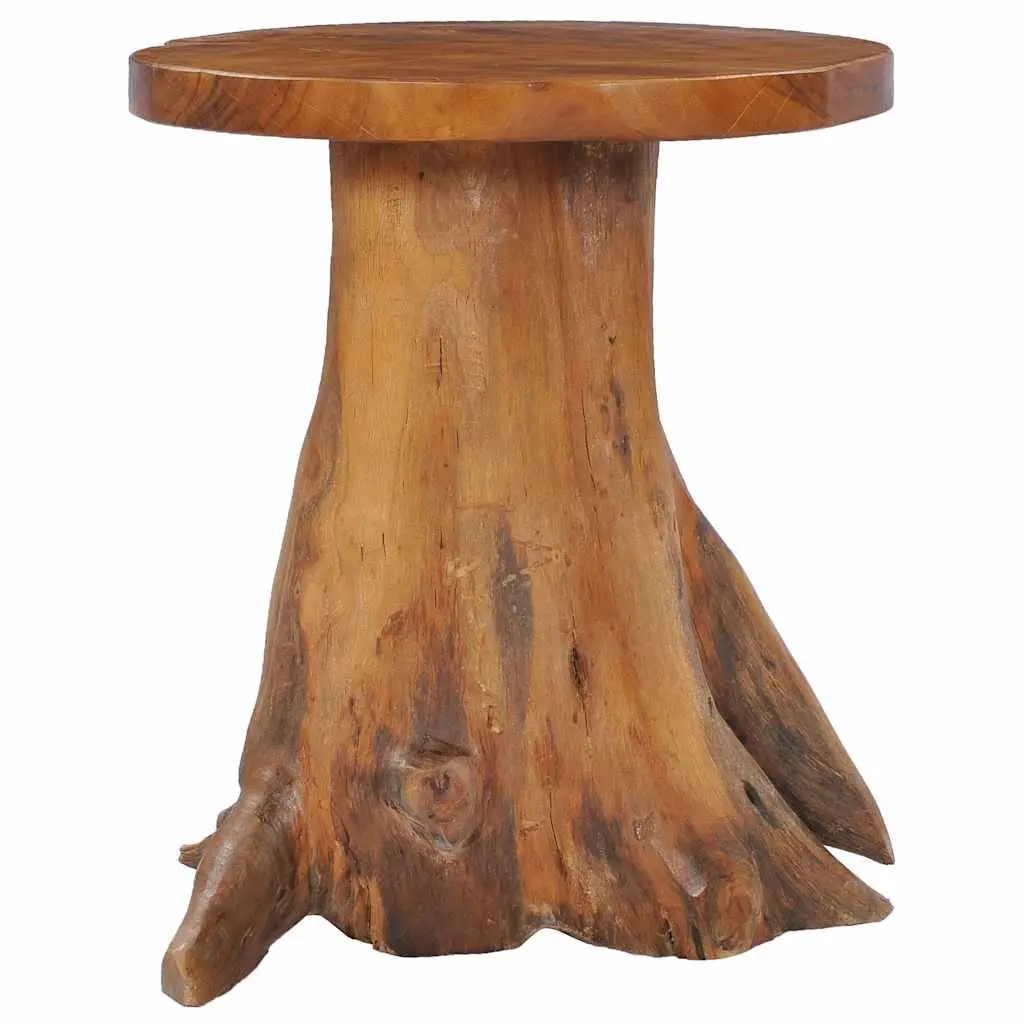 Coffee Table 40x40 cm Round Solid Teak Wood Accent Living Room Brown