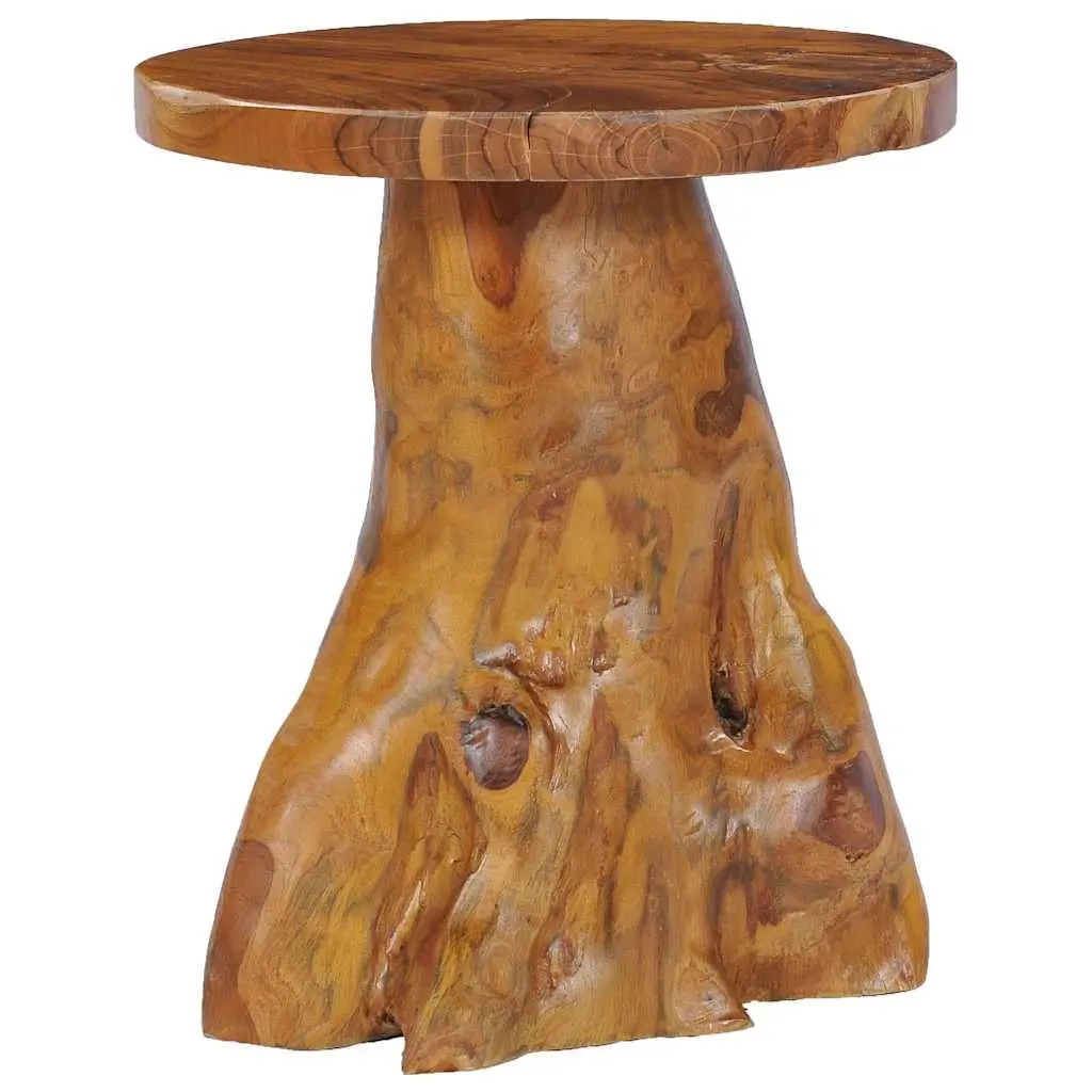 Coffee Table 40x40 cm Round Solid Teak Wood Accent Living Room Brown