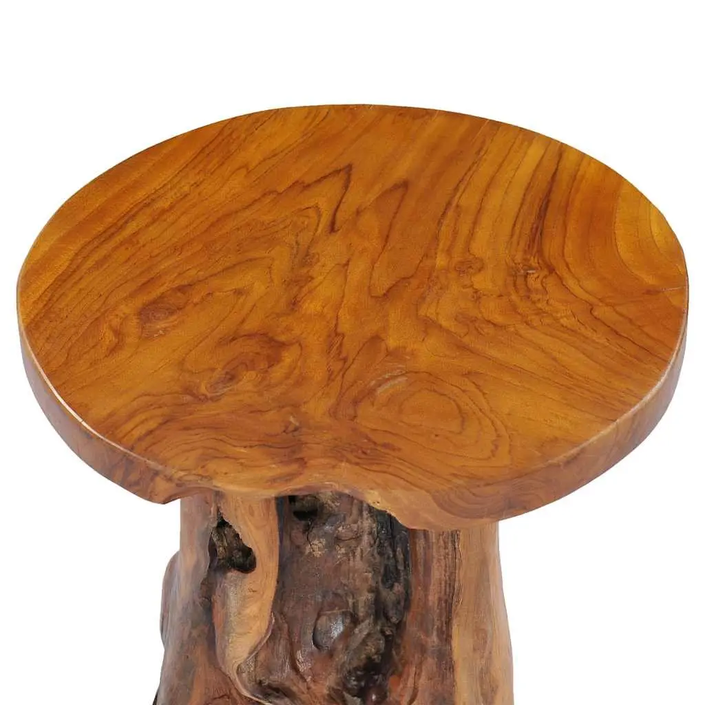 Coffee Table 40x40 cm Round Solid Teak Wood Accent Living Room Brown