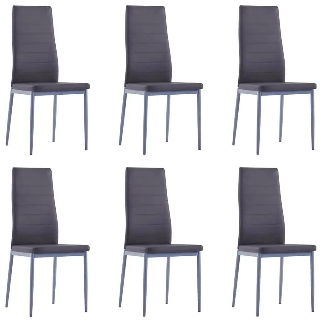 Dining Set 7 Piece Modern Table 6 Chairs Grey Kitchen Dining Room