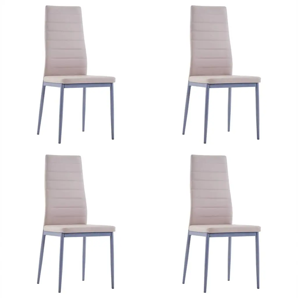 Dining Table Set 5 Piece Kitchen Modern Glass Top Beige