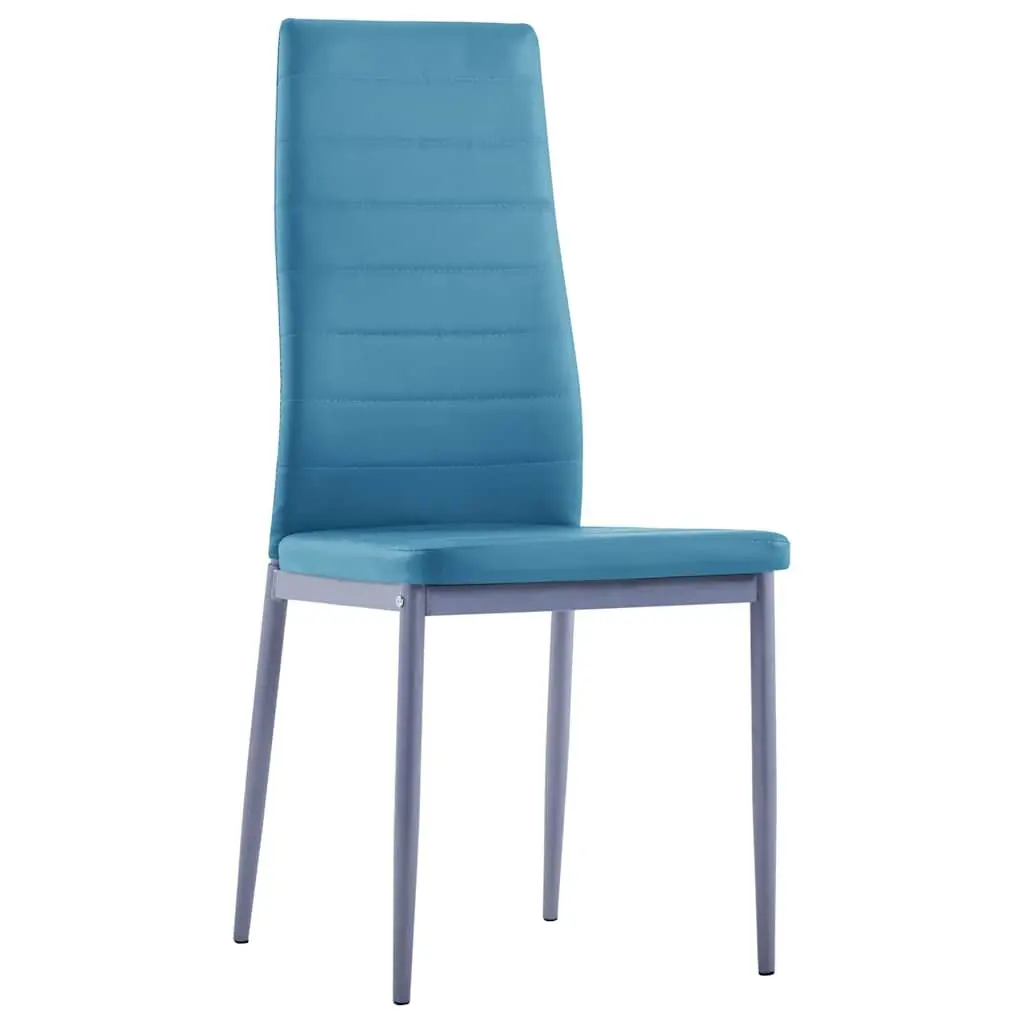 Dining Set 5 Piece Modern Table Chairs Kitchen Furniture Blue Glass Top
