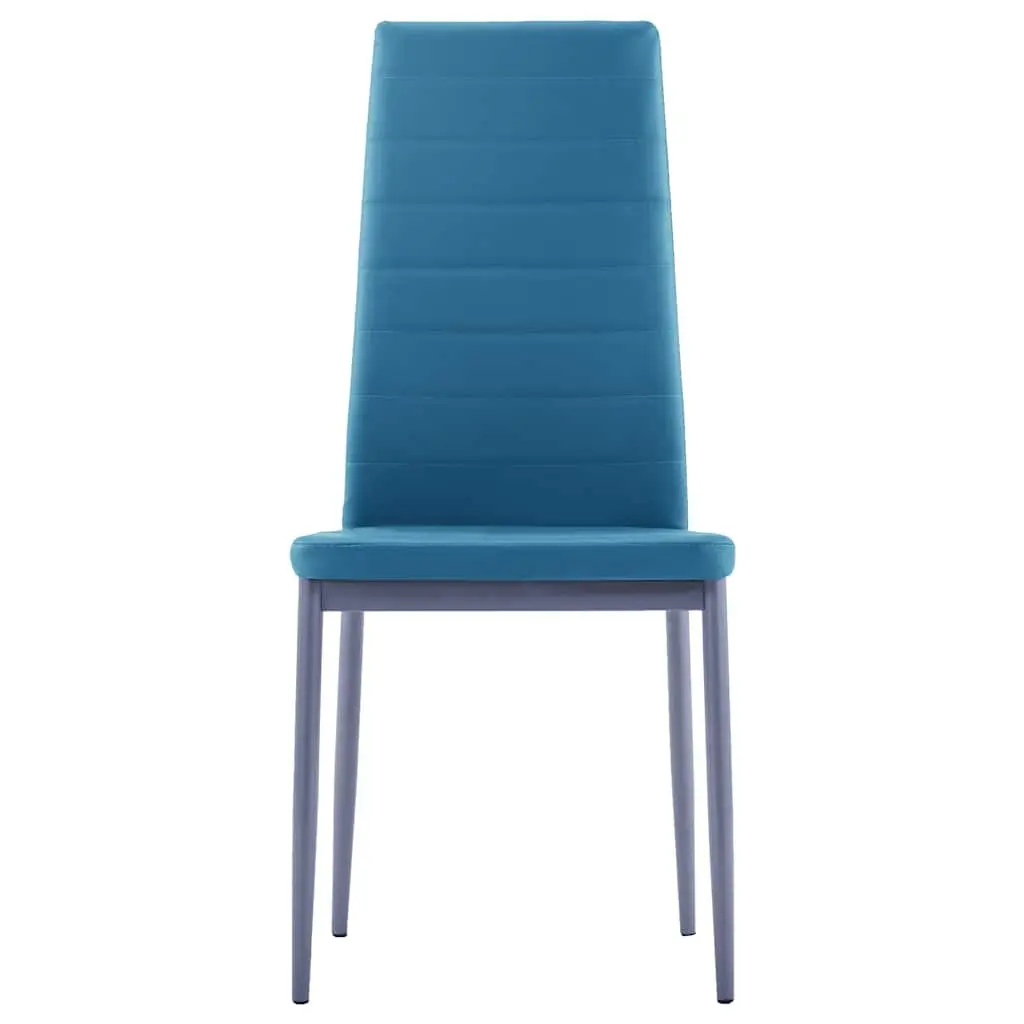 Dining Set 5 Piece Modern Table Chairs Kitchen Furniture Blue Glass Top