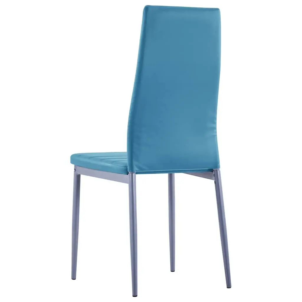 Dining Set 5 Piece Modern Table Chairs Kitchen Furniture Blue Glass Top