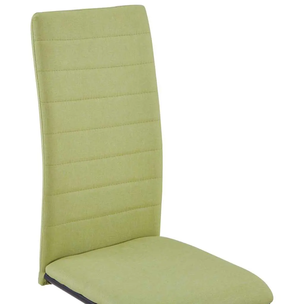 Cantilever Dining Chairs Modern Fabric Green Set of 4 for Kitchen Room Seating