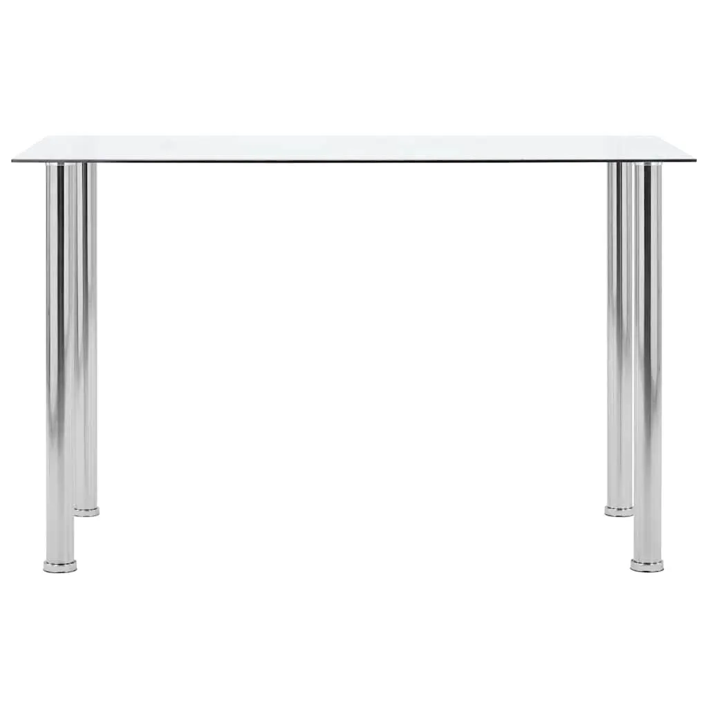 Dining Table Tempered Glass Top Kitchen Room Furniture Modern Design Easy Clean