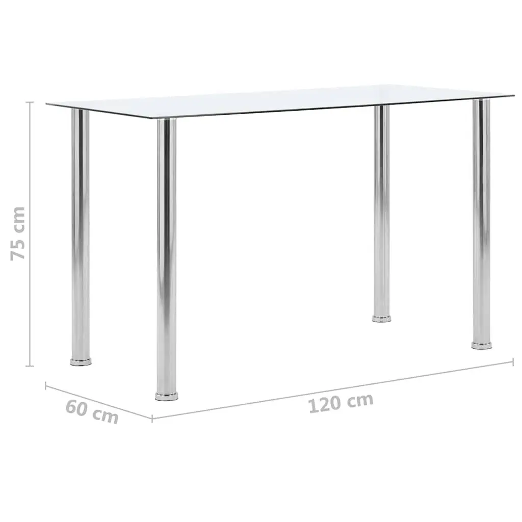 Dining Table Tempered Glass Top Kitchen Room Furniture Modern Design Easy Clean