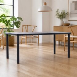 Dining Table Black Concrete Grey Kitchen Room Modern Design 180x90x75 cm