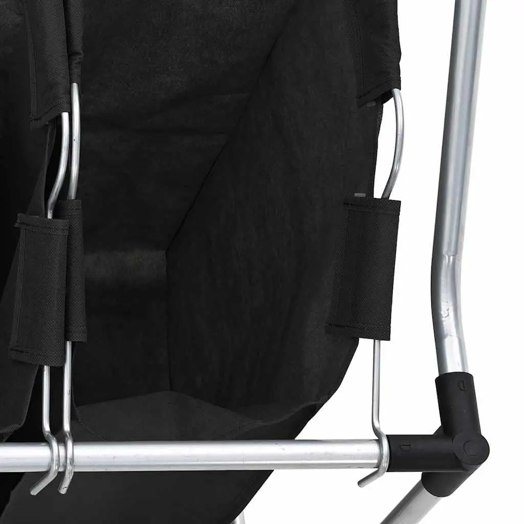 Laundry Sorter 3 Bags Black Steel Frame Wheels Handles Utility Room Organizer