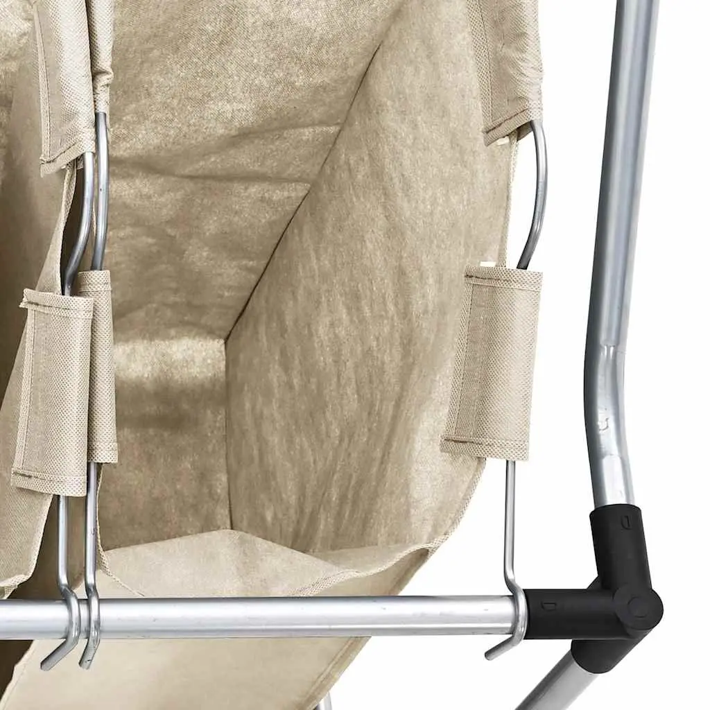Laundry Sorter for Home 4 Bags Cream Steel Frame with Wheels and Handles