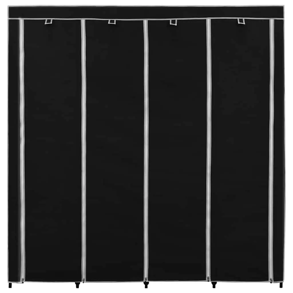 Wardrobe Storage Cabinet for Clothes Organiser Black 175x45x170cm