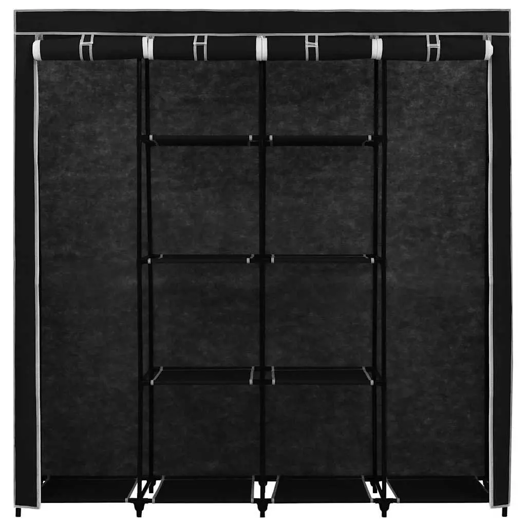 Wardrobe Storage Cabinet for Clothes Organiser Black 175x45x170cm