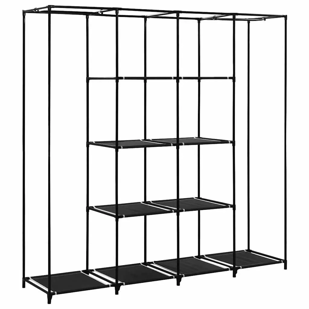 Wardrobe Storage Cabinet for Clothes Organiser Black 175x45x170cm