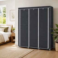 Portable Wardrobe with Dimensions 150x45x175 cm in Black