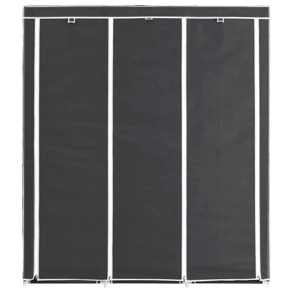 Portable Wardrobe Storage Cabinet for Bedroom Black 150 x 45 x 175 cm