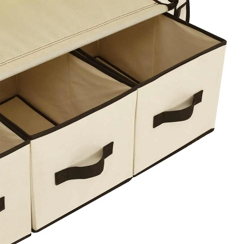 Fabric Wardrobe Cream Portable Closet Storage Cabinet Bedroom 87 x 49 x 159 cm