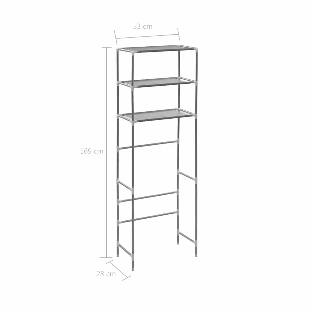 3-Tier Bathroom Organiser Shelf Over Toilet Storage Rack Silver Space Saving