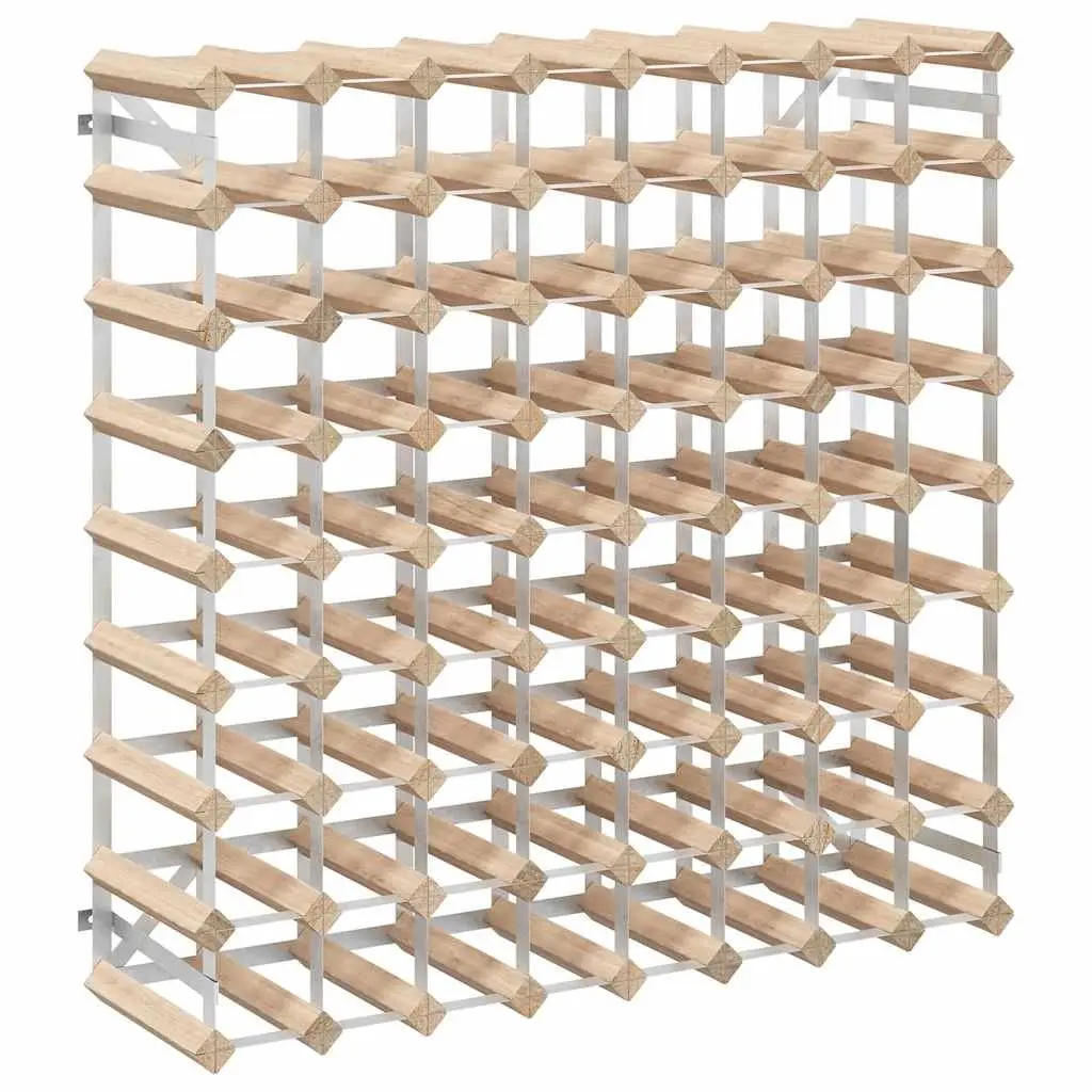 Wine Rack 72 Bottle Wooden Storage Display Cabinet Beige Pinewood Stand