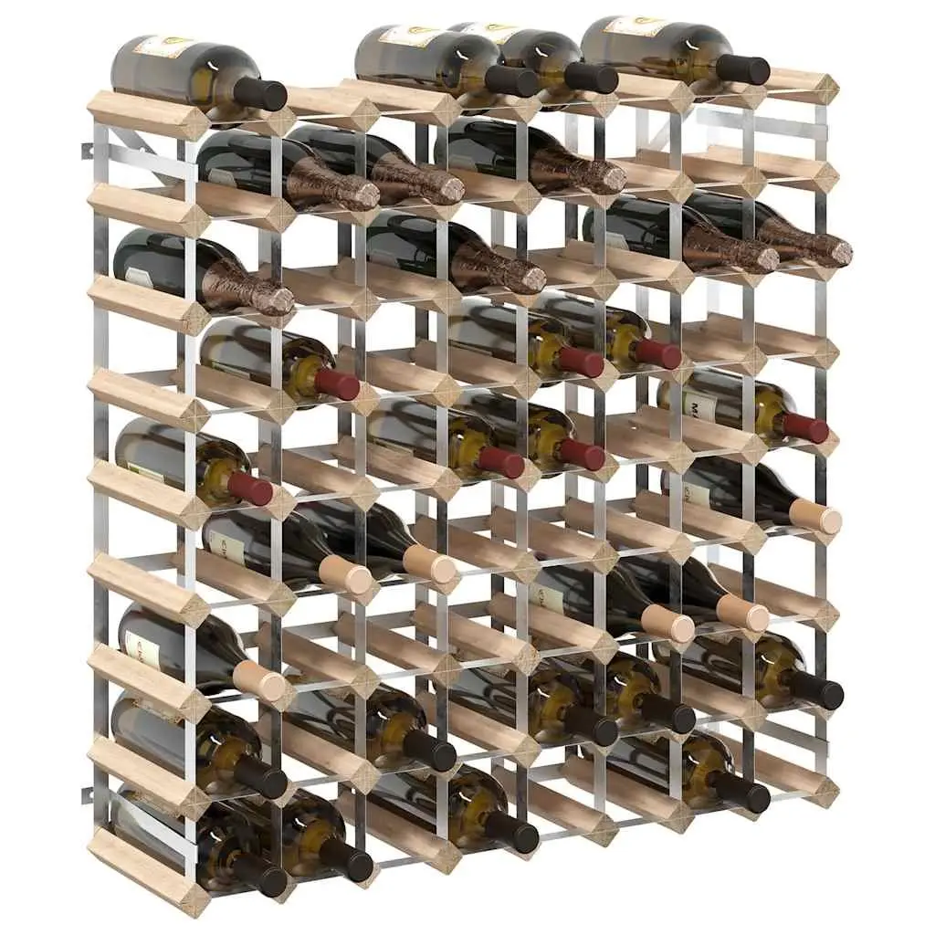 Wine Rack 72 Bottle Wooden Storage Display Cabinet Beige Pinewood Stand