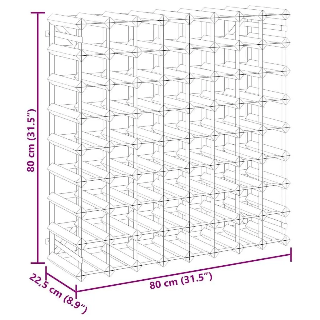 Wine Rack 72 Bottle Wooden Storage Display Cabinet Beige Pinewood Stand