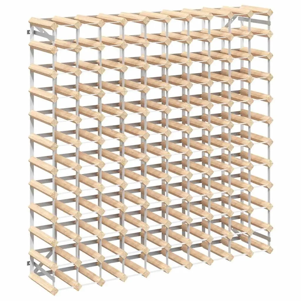 Beige Wooden 120 Bottle Wine Rack