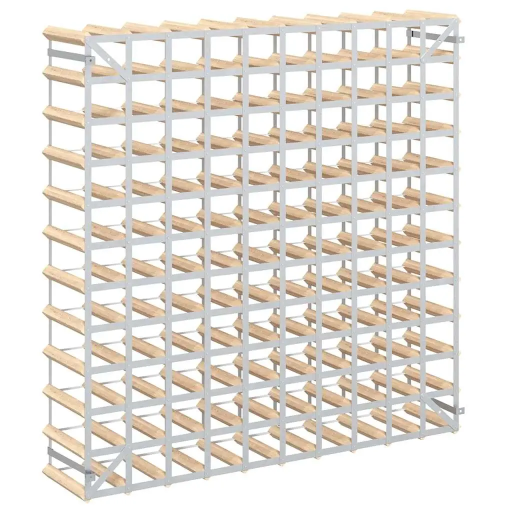 Beige Wooden 120 Bottle Wine Rack