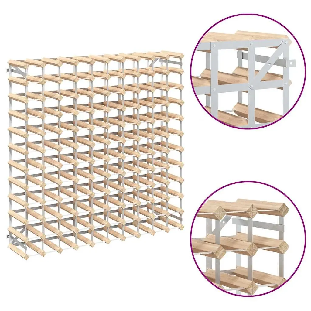 Beige Wooden 120 Bottle Wine Rack