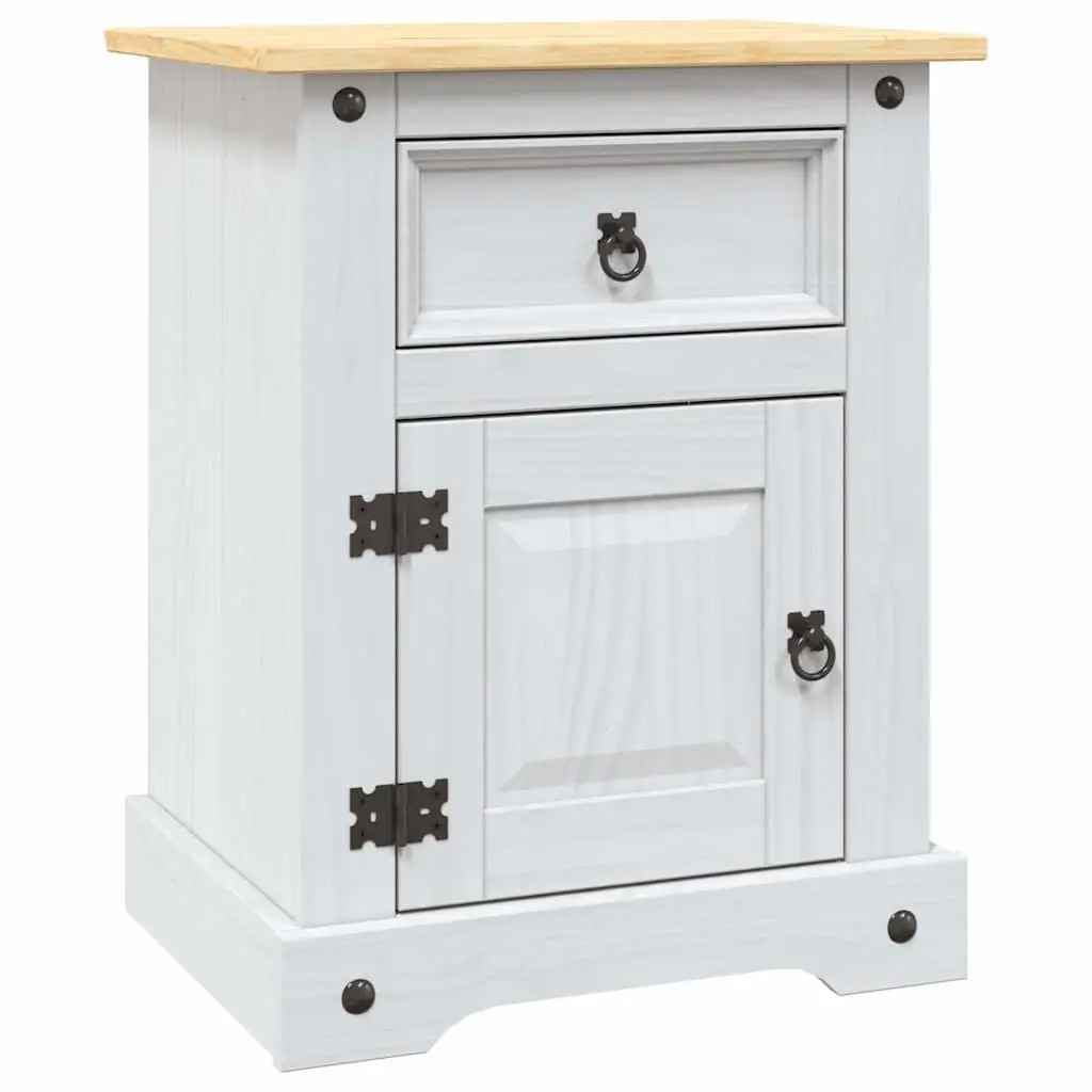 Bedside Cabinet for Bedroom White Wooden Nightstand with Drawer