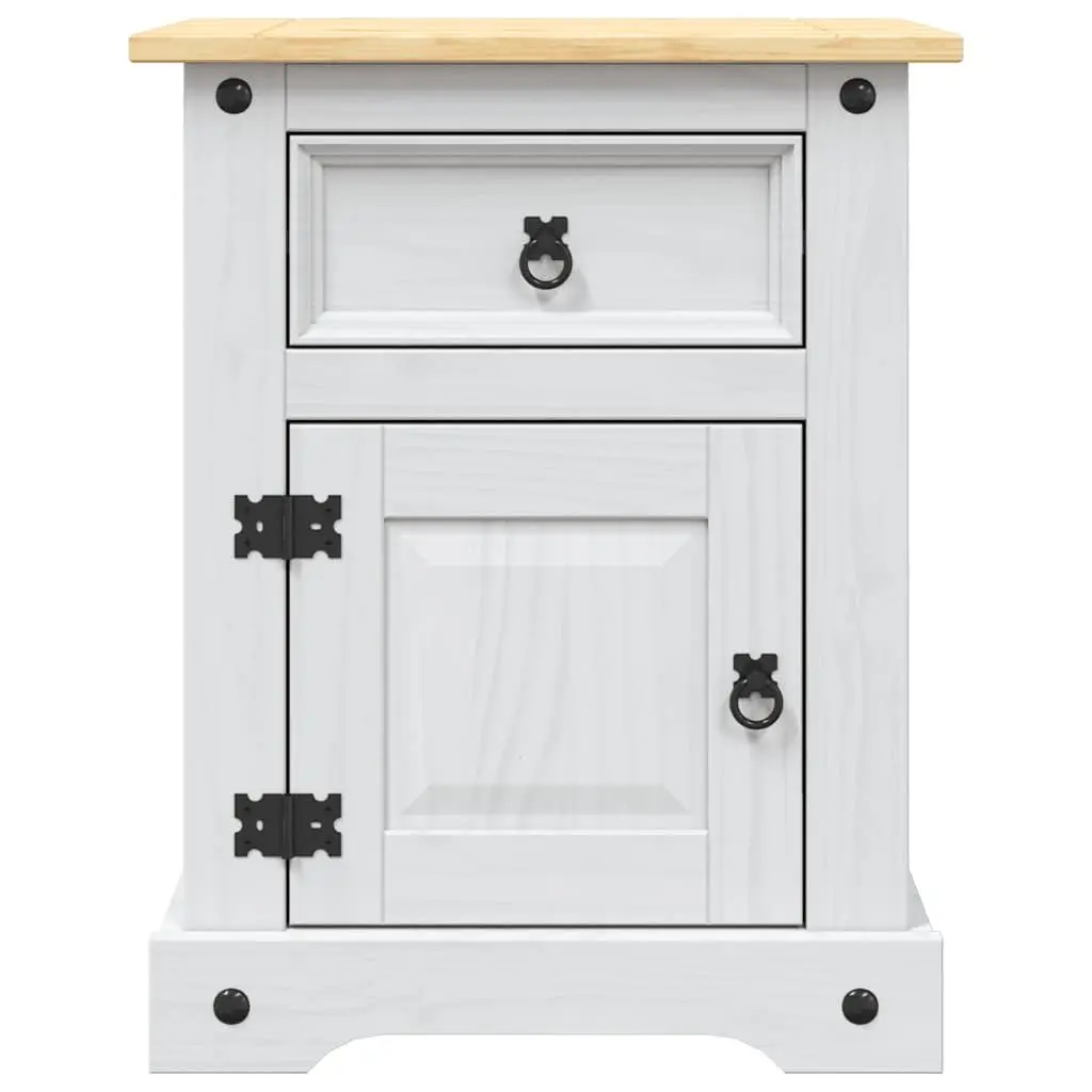 Bedside Cabinet for Bedroom White Wooden Nightstand with Drawer