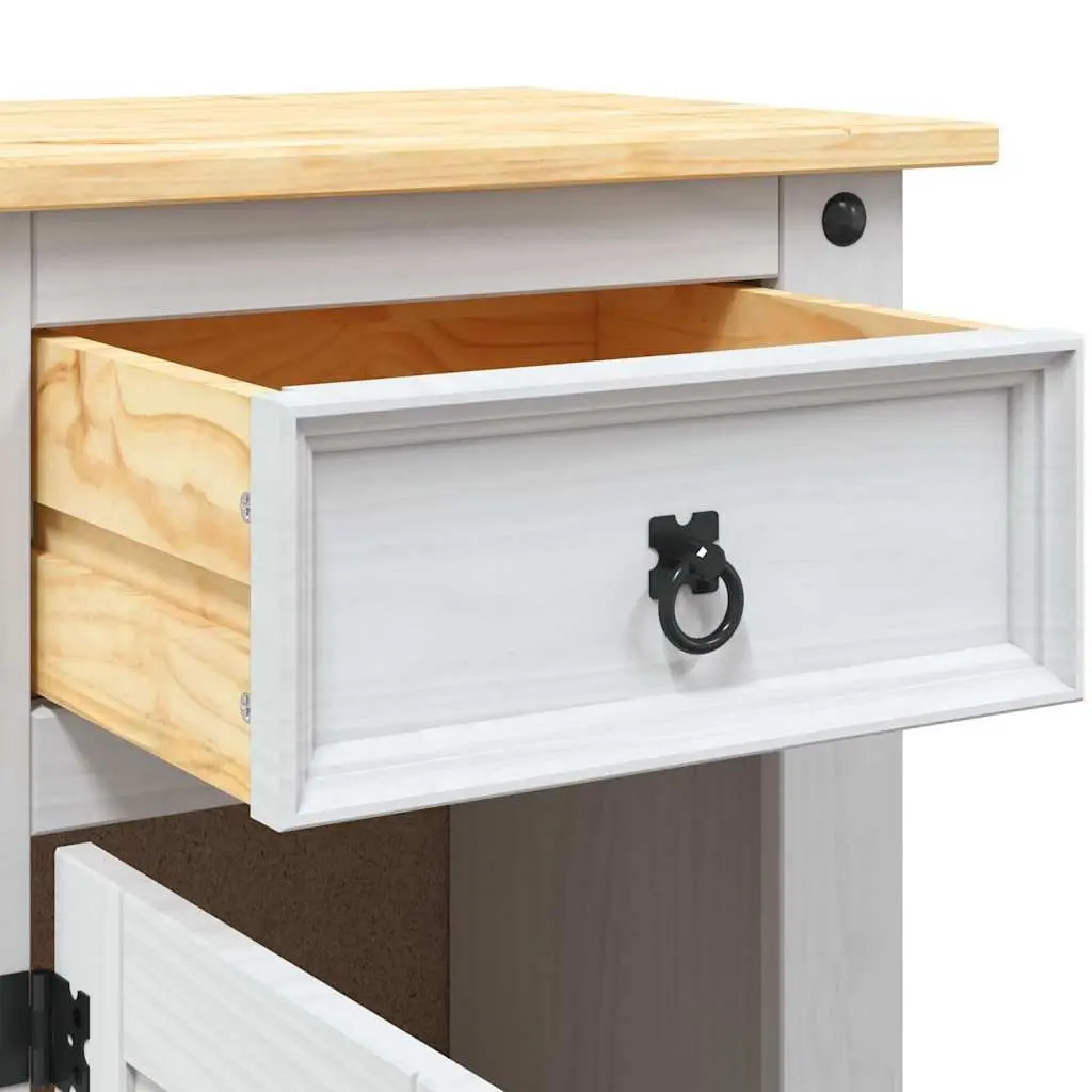 Bedside Cabinet for Bedroom White Wooden Nightstand with Drawer