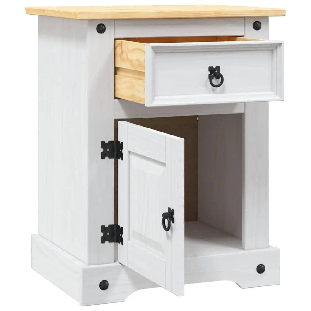 Bedside Cabinet for Bedroom White Wooden Nightstand with Drawer