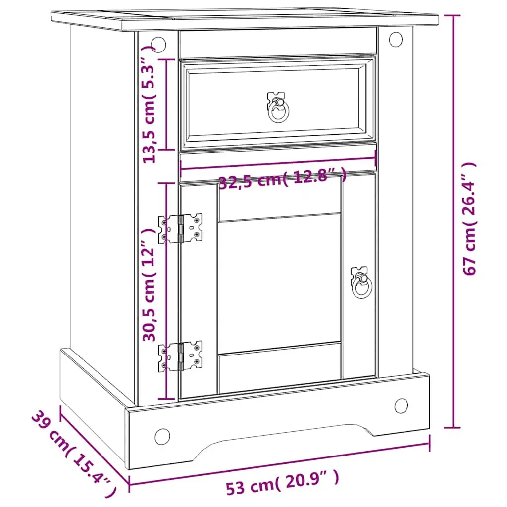 Bedside Cabinet for Bedroom White Wooden Nightstand with Drawer