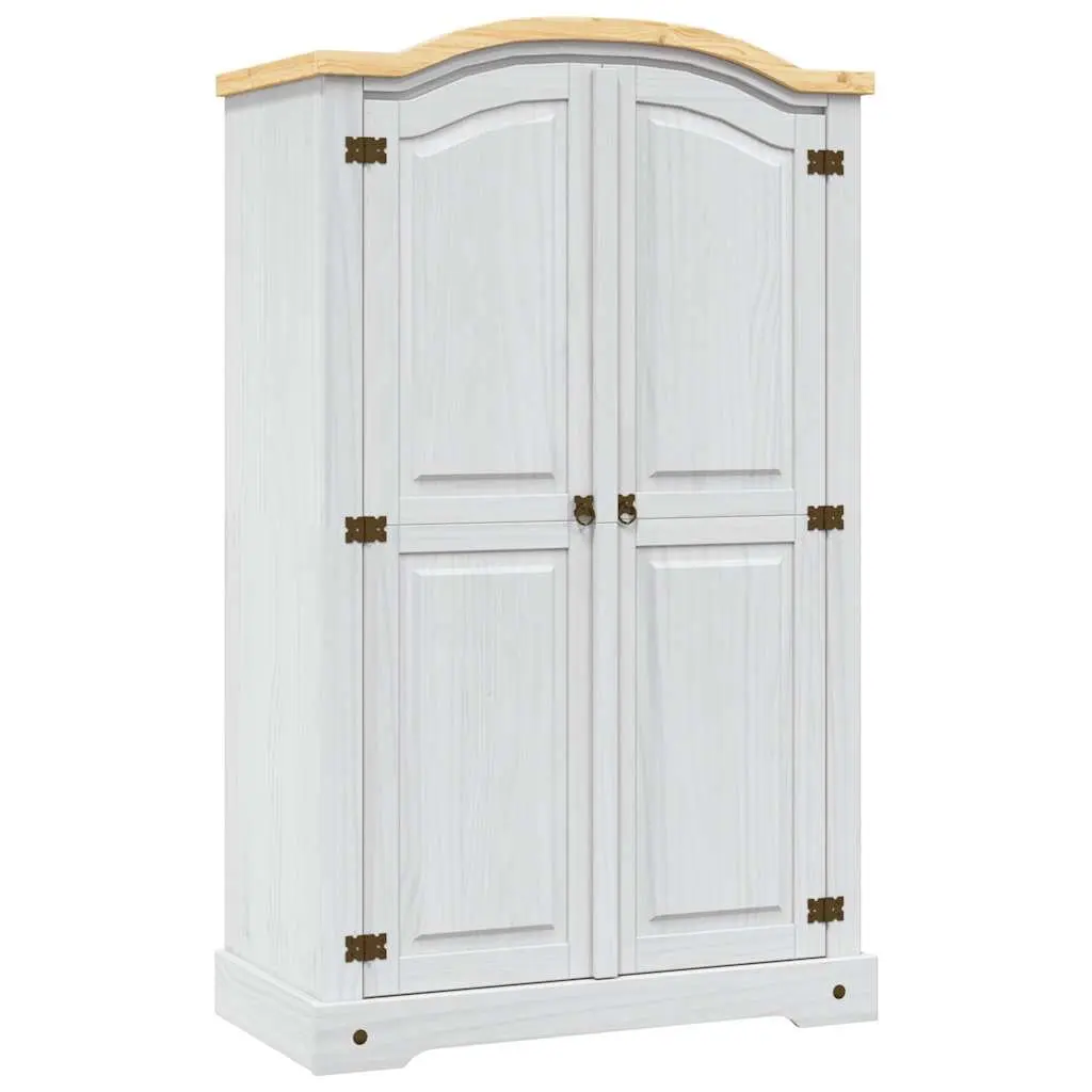 Wooden Wardrobe Bedroom Storage Cabinet 2 Doors White