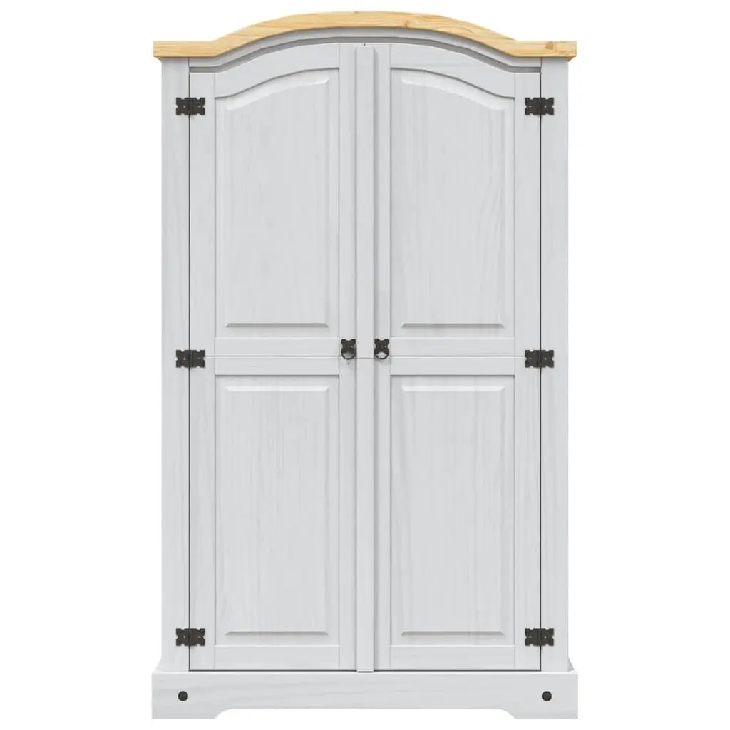 Wooden Wardrobe Bedroom Storage Cabinet 2 Doors White