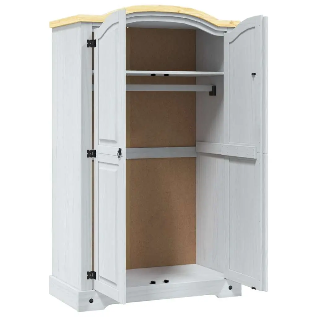 Wooden Wardrobe Bedroom Storage Cabinet 2 Doors White