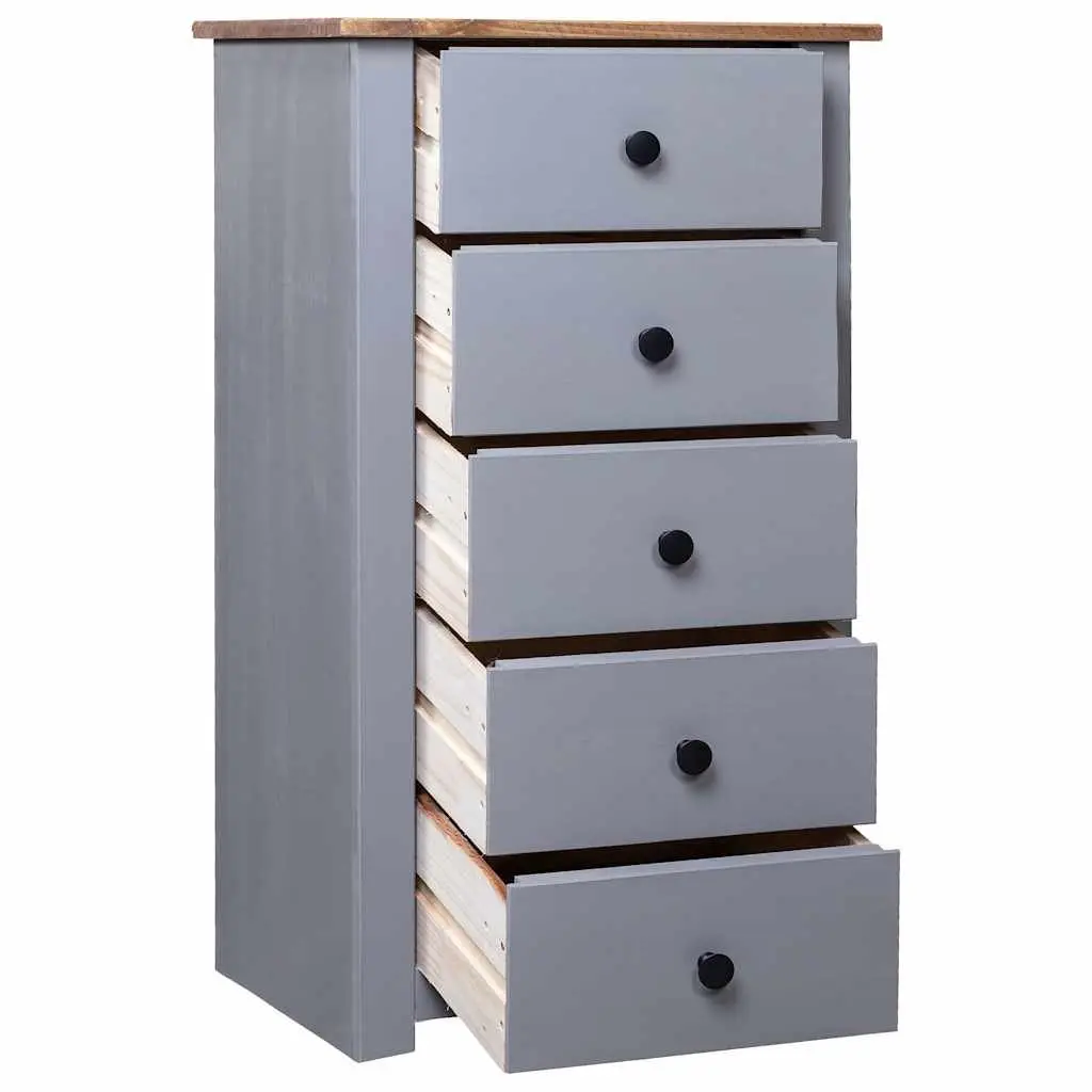 Sideboard Cabinet Grey 5 Drawer Storage Unit Living Room Bedroom Furniture